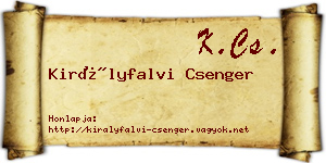 Királyfalvi Csenger névjegykártya